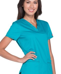 Dickies Clearance Women's V-Neck Solid Scrub Top -Silverts-shop 4 di dk800 clearance 650