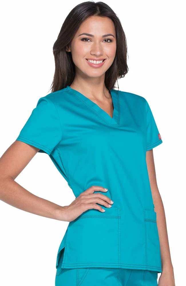 Dickies Clearance Women's V-Neck Solid Scrub Top - Image 4