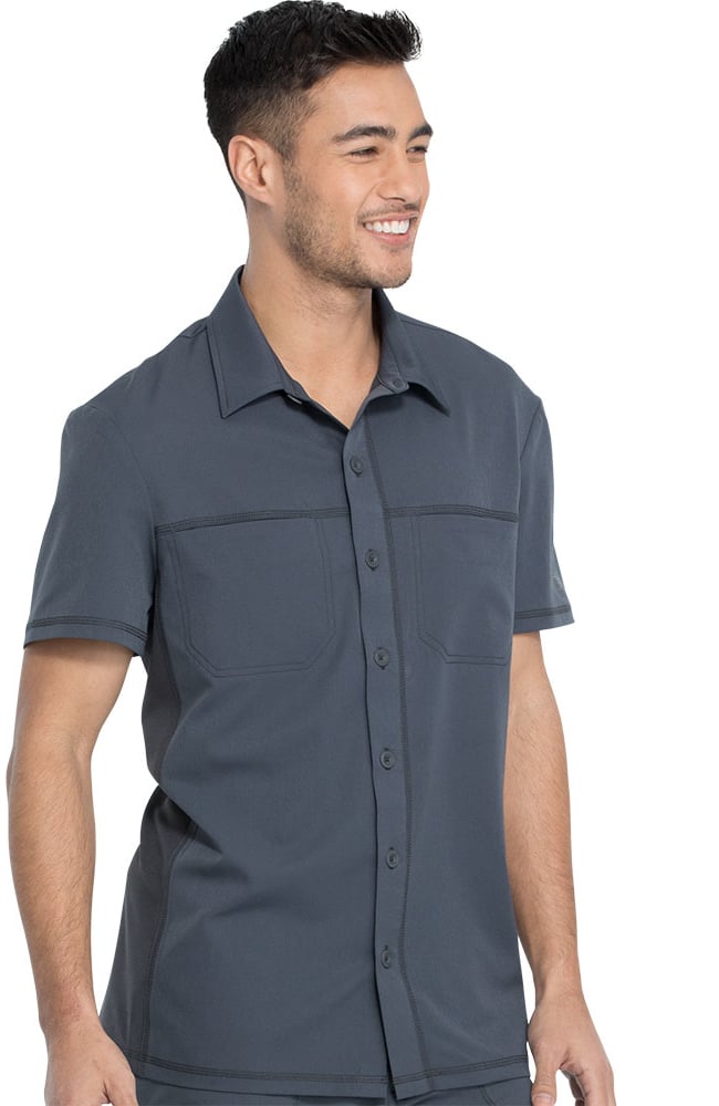Men's Button Front Polo Shirt Dickies Men's Button Front Polo Shirt -Silverts-shop 4 di dk820 650