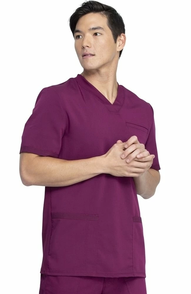 Dickies Men's Knitted Panel Solid Scrub Top - Image 4
