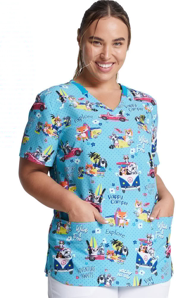 Clearance Women's Vacay All Day Print Scrub Top Dickies Clearance Women's Vacay All Day Print Scrub Top -Silverts-shop 4 di dk876 printclearance 650