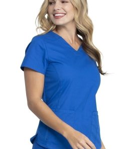Dickies Women's V-Neck Solid Scrub Top -Silverts-shop 4 di dk880 650
