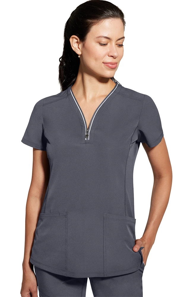 Healing Hands Women's Sonia Zip Y-Neck Scrub Top - Image 4