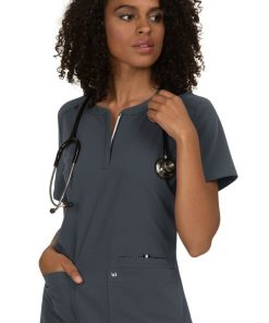 Koi Women's Back In Action Solid Scrub Top -Silverts-shop 4 ko 1009 650
