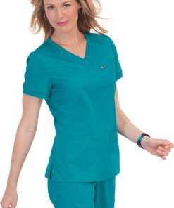 Koi Women's Nicole V-Neck Solid Scrub Top & Lindsey Cargo Scrub Pant Set -Silverts-shop 4 ko 21set 650