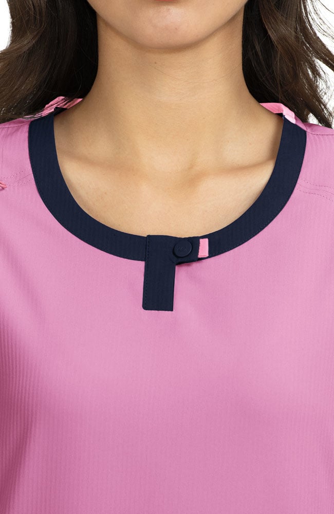 Koi Clearance Women's Lotus Colorblock Jewel Neck Solid Scrub Top 6 Koi Clearance Women's Lotus Colorblock Jewel Neck Solid Scrub Top - Image 4