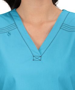 Koi Clearance Women's Kyra V-Neck Solid Scrub Top -Silverts-shop 4 ko 394 clearance 650