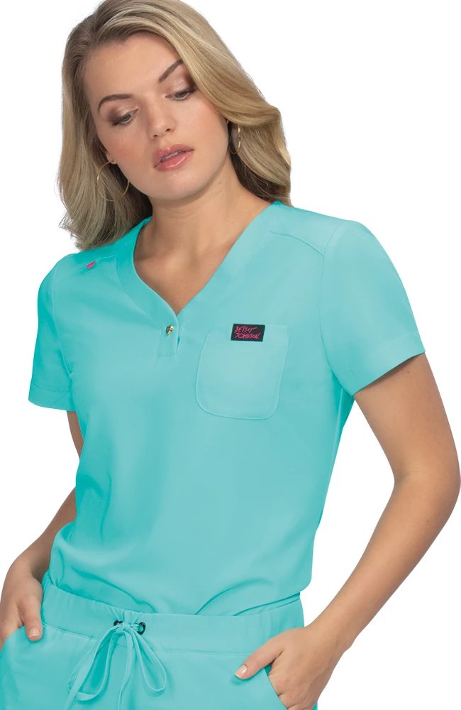 Koi Women's Rosemary Solid Scrub Top - Image 4