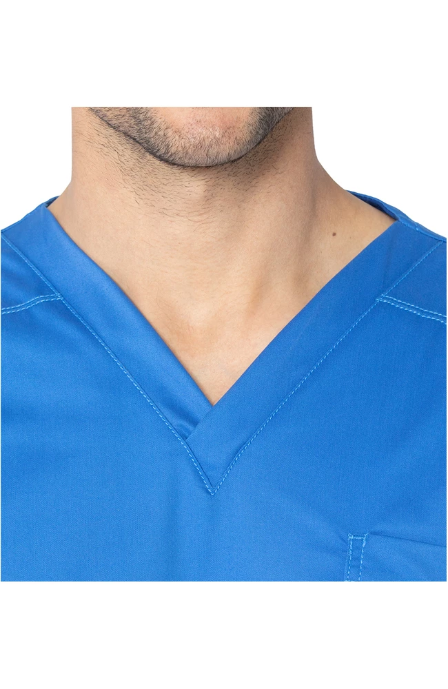 Landau Clearance Stretch Men's By V-Neck Solid Scrub Top - Image 4