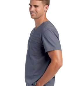 Landau Clearance Men's V-Neck Solid Scrub Top -Silverts-shop 4 ln 7478 clearance 650