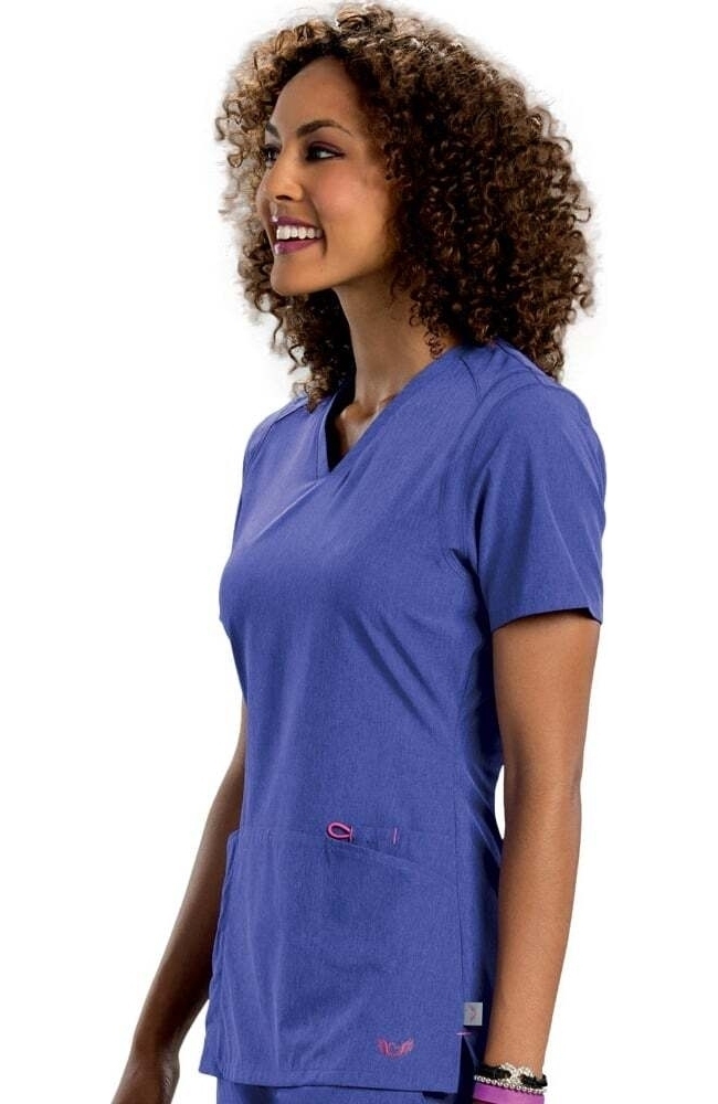 Clearance Women's V-Neck Solid Scrub Top Smitten Clearance Women's V-Neck Solid Scrub Top -Silverts-shop 4 ln s101002clearance 650