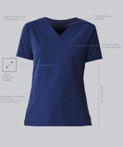 Medelita Women's Vista Solid Scrub Top 5 Medelita Women's Vista Solid Scrub Top -Silverts-shop 4 md et11822 650