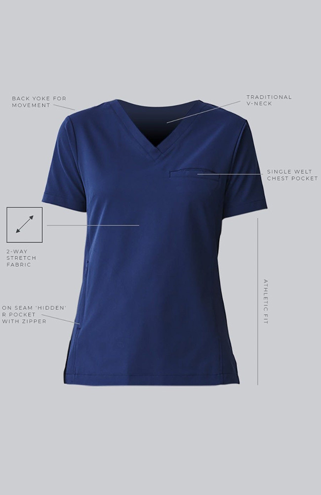 Women's Vista Solid Scrub Top Medelita Women's Vista Solid Scrub Top -Silverts-shop 4 md et11822 650