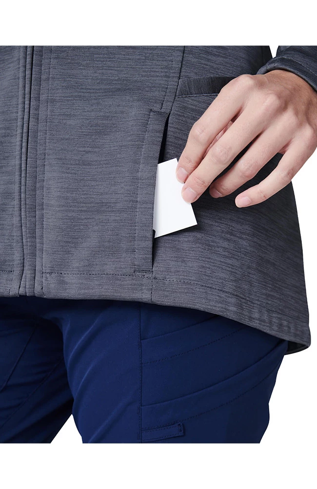 Medelita Women's Ionic Heathered Solid Scrub Jacket - Image 4