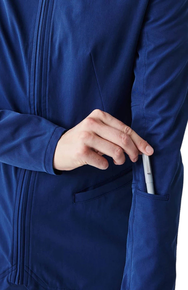 Medelita Women's Kinetic Bomber Solid Scrub Jacket - Image 4