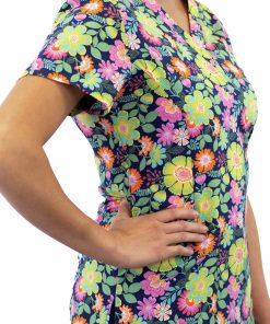 Maevn Uniforms Women's Antique Floral Print Scrub Top -Silverts-shop 4 mv 1767 print 650 3