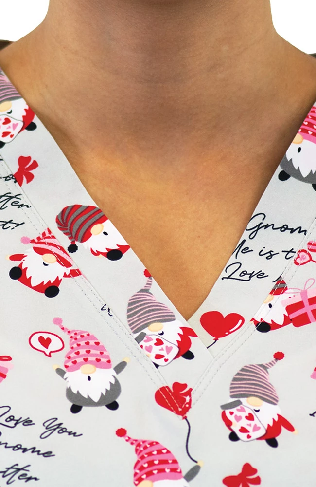 Maevn Uniforms Women's Gnome Matter What Print Scrub Top - Image 4