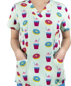 Maevn Uniforms Clearance Women's Brain Freeze Print Scrub Top 9 Maevn Uniforms Clearance Women's Brain Freeze Print Scrub Top -Silverts-shop 4 mv 1767 printclearance 650