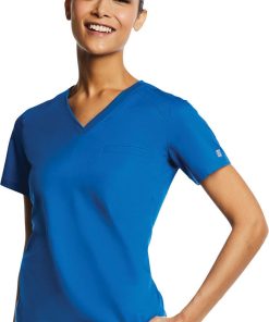 EON Women's Sporty V-Neck Solid Scrub Top 5 EON Women's Sporty V-Neck Solid Scrub Top -Silverts-shop 4 mv 1778 650