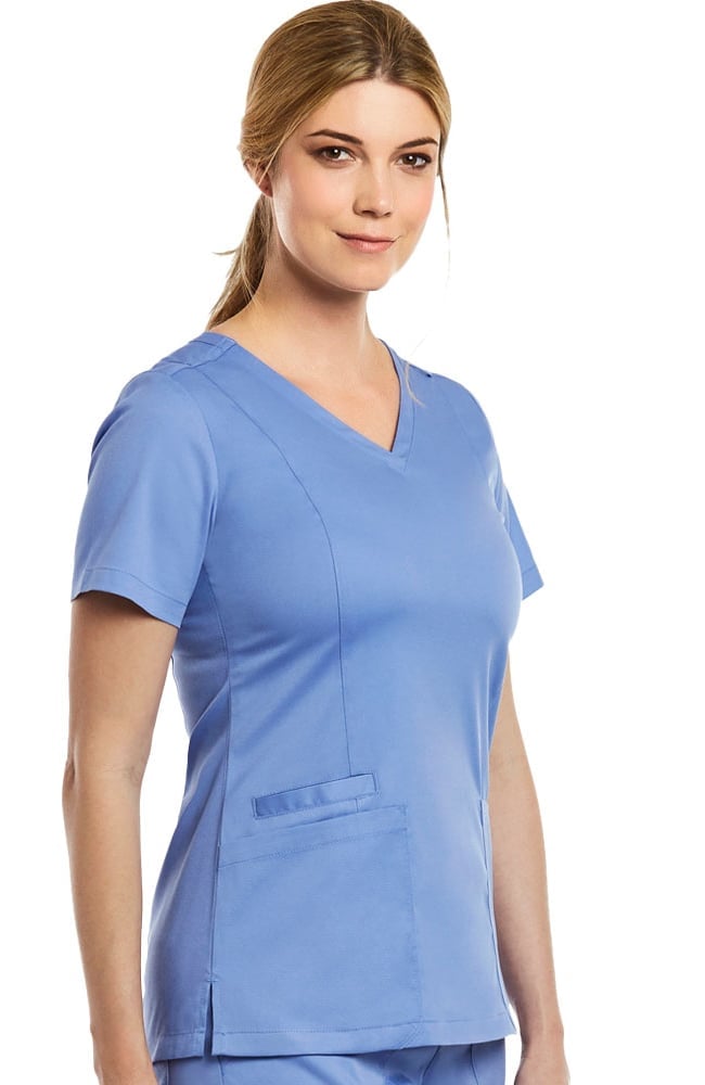 Maevn Uniforms Women's Double V-Neck Solid Scrub Top 6 Maevn Uniforms Women's Double V-Neck Solid Scrub Top - Image 4