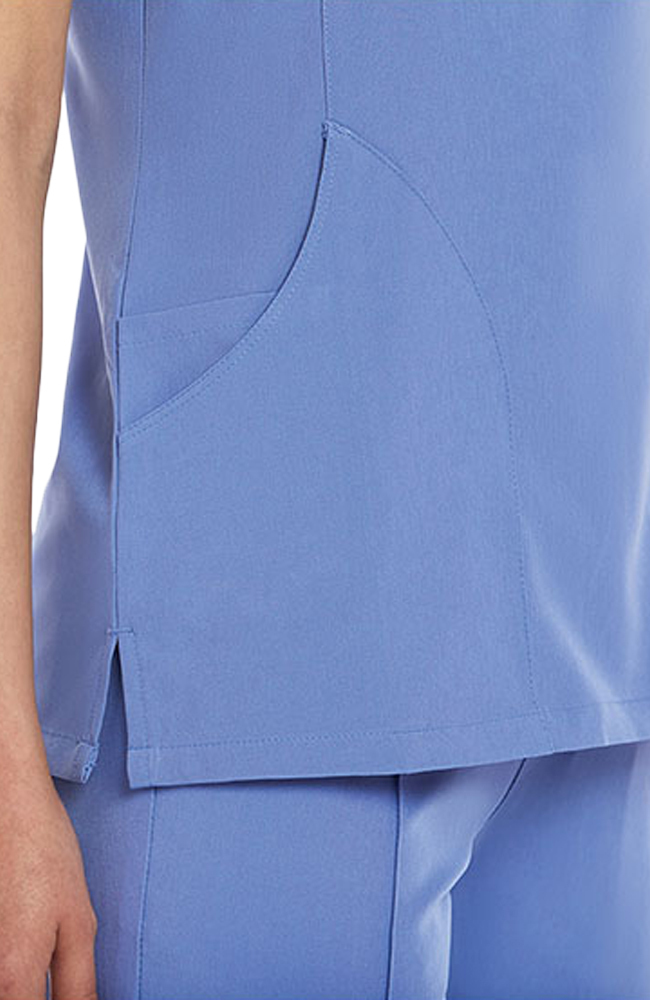 Women's Contoured Solid Scrub Top Maevn Uniforms Women's Contoured Solid Scrub Top -Silverts-shop 4 mv 4511 650