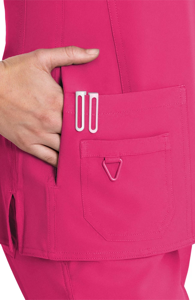 Med Couture Women's Refined V-Neck Solid Scrub Top - Image 4