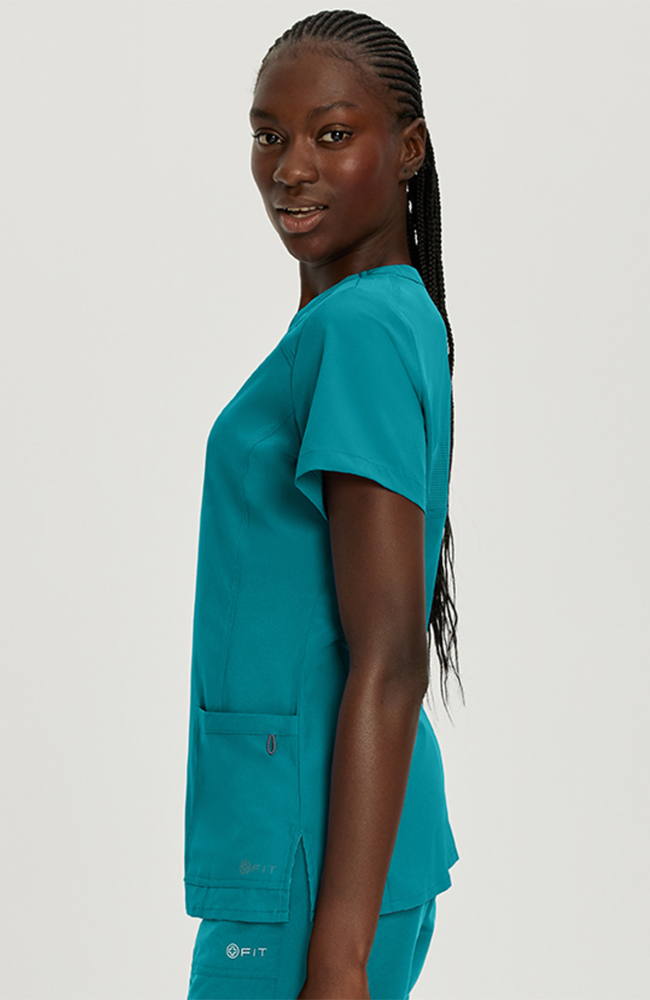 Women's V-Neck Solid Scrub Top White Cross Women's V-Neck Solid Scrub Top -Silverts-shop 4 wc 785 650