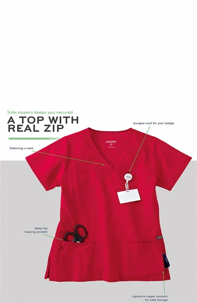 Jockey Scrubs Clearance Women's 6 Pocket Solid Scrub Top - Image 4