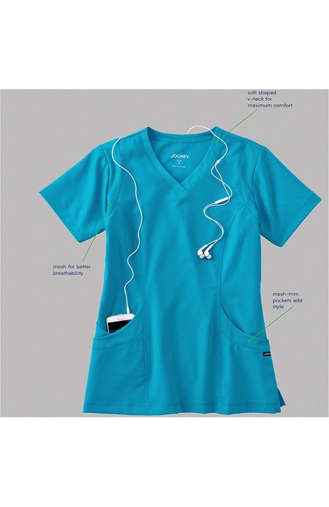 Jockey Scrubs Clearance Women's Mesh Trim V-Neck Solid Scrub Top 5 Jockey Scrubs Clearance Women's Mesh Trim V-Neck Solid Scrub Top - Image 3