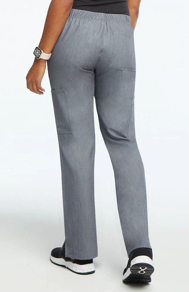 AllHeart Clearance Women's Mock Wrap Solid Scrub Top & Cargo Scrub Pant Set - Image 5