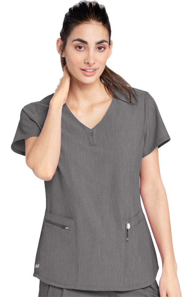 Women's London Solid Scrub Top Grey's Anatomy Women's London Solid Scrub Top -Silverts-shop 5 bc gnt086 650