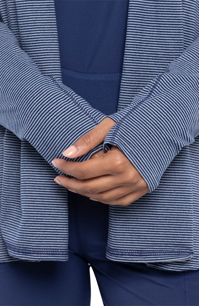 Cherokee Clearance Women's Open-Front Stripe Print Scrub Jacket - Image 5