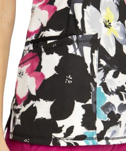 Cherokee Clearance Women's Inky Garden Print Scrub Top -Silverts-shop 5 ck ck609 printclearance 650 1