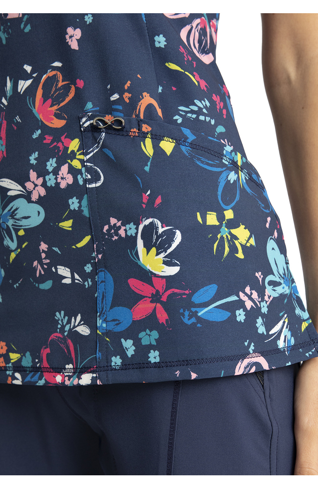 Cherokee Clearance Women's Flutter Floral Print Scrub Top 7 Cherokee Clearance Women's Flutter Floral Print Scrub Top - Image 5