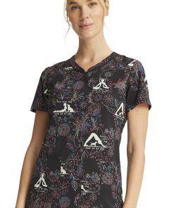 Cherokee Clearance Women's Dog Is My Zen Print Scrub Top -Silverts-shop 5 ck ck678 printclearance 650 1