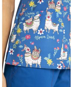 Cherokee Clearance Women's Alpaca Picnic Print Scrub Top -Silverts-shop 5 ck ck678 printclearance 650