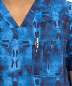 Cherokee Clearance Men's Geo Tie Dye Print Scrub Top -Silverts-shop 5 ck ck692 printclearance 650