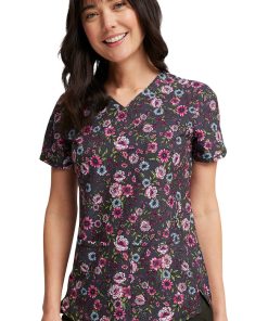 Cherokee Women's Romantic Garden Print Scrub Top 6 Cherokee Women's Romantic Garden Print Scrub Top -Silverts-shop 5 ck ck703 print 650