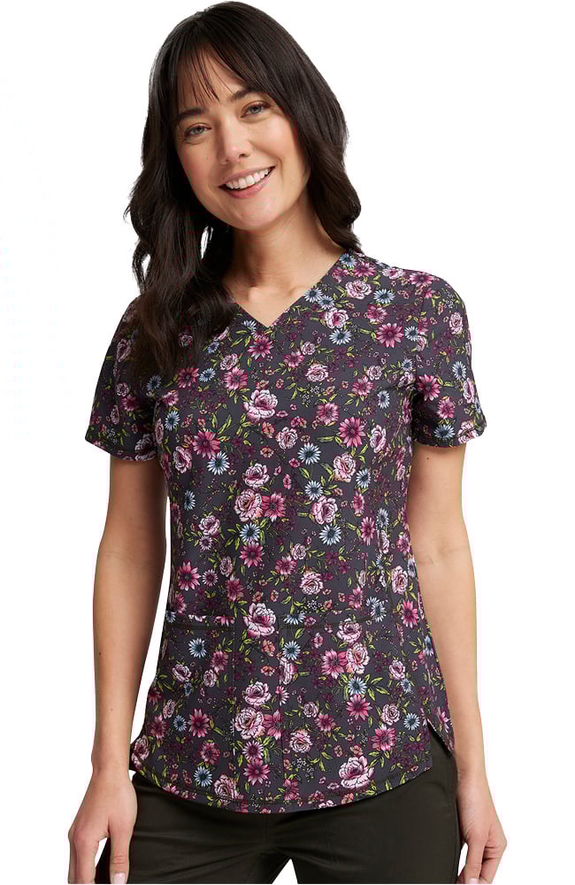 Women's Romantic Garden Print Scrub Top Cherokee Women's Romantic Garden Print Scrub Top -Silverts-shop 5 ck ck703 print 650