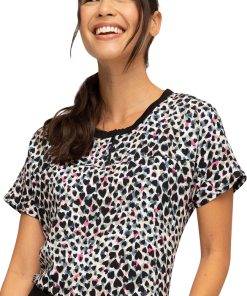 Heartsoul Clearance Women's Forever Wild At Heart Print Scrub Top -Silverts-shop 5 ck hs800 printclearance 650