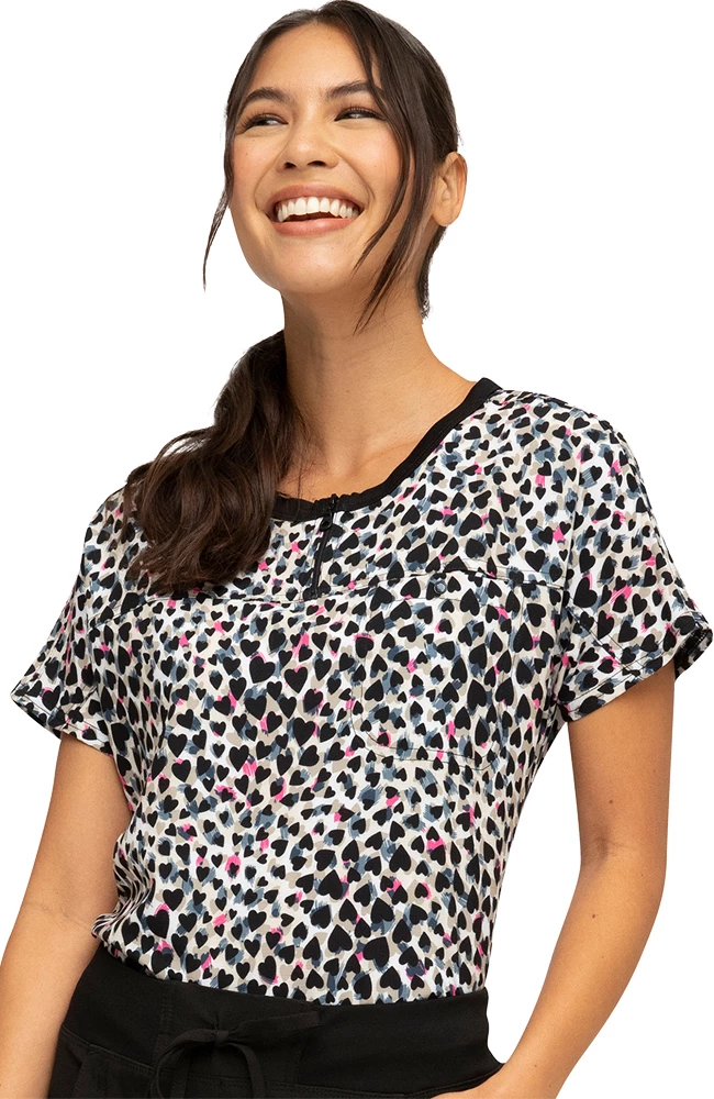 Heartsoul Clearance Women's Forever Wild At Heart Print Scrub Top - Image 5