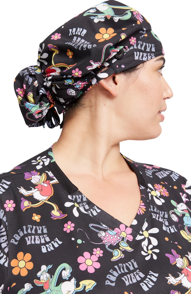 Cherokee Women's Positive Vibes Print Bouffant Scrub Hat - Image 5