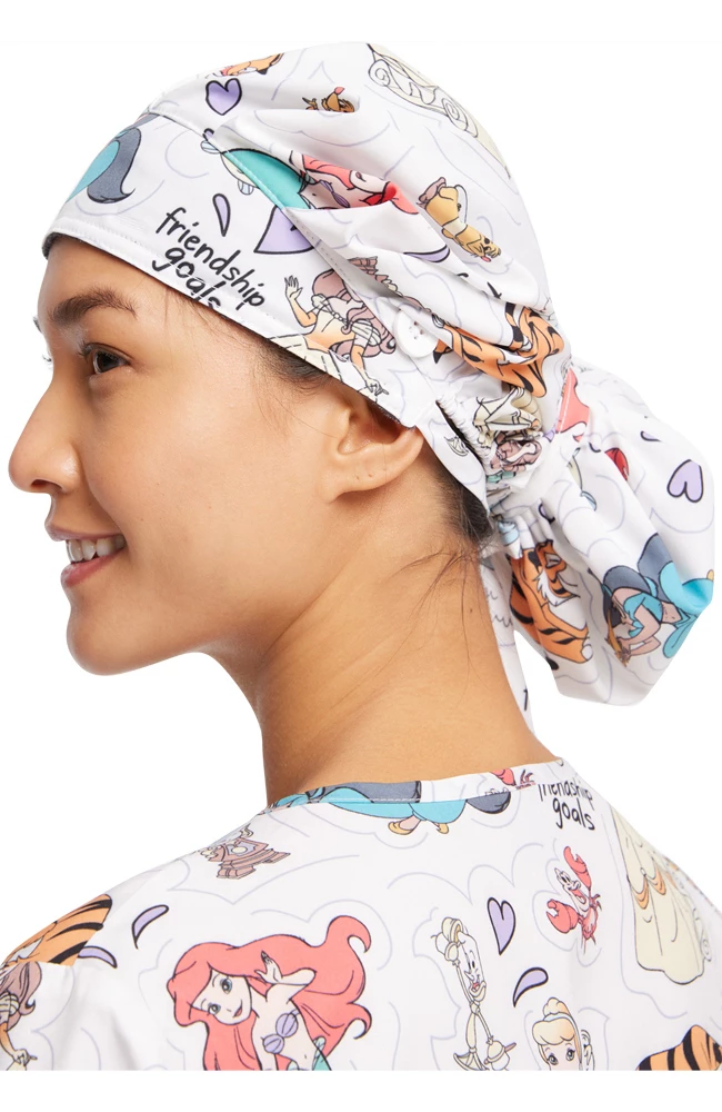 Cherokee Women's Friendship Goals Print Bouffant Scrub Hat - Image 5