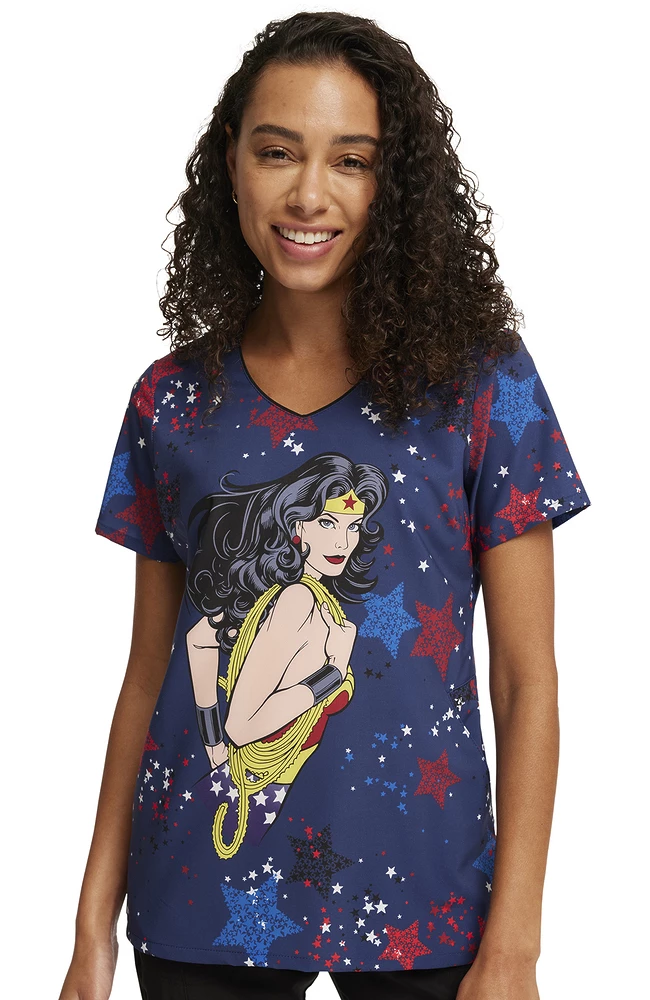 Cherokee Women's Hang With The Stars Print Scrub Top - Image 5