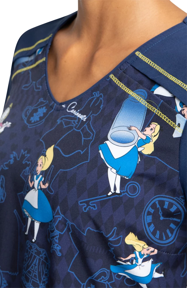 Cherokee Clearance Women's Curious Events Print Scrub Top - Image 5