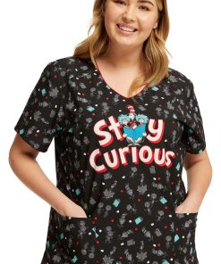 Cherokee Women's Inquiring Minds Print Scrub Top 13 Cherokee Women's Inquiring Minds Print Scrub Top -Silverts-shop 5 ck tf659 print 650