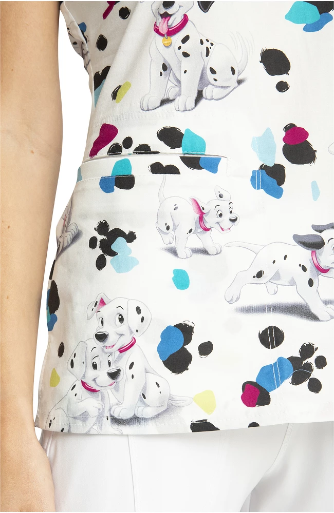 Cherokee Clearance Women's Spots Print Scrub Top - Image 5