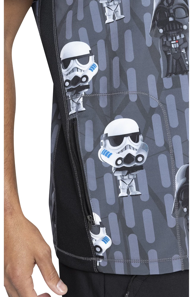 Cherokee Clearance Men's Chibi Empire Print Scrub Top - Image 5