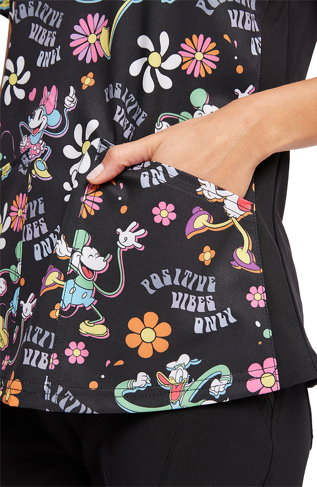 Women's Positive Vibes Print Scrub Top Cherokee Women's Positive Vibes Print Scrub Top -Silverts-shop 5 ck tf764 print 650
