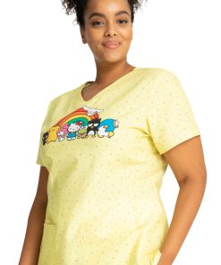 Cherokee Clearance Women's Under The Rainbow Print Scrub Top -Silverts-shop 5 ck tf772 printclearance 650